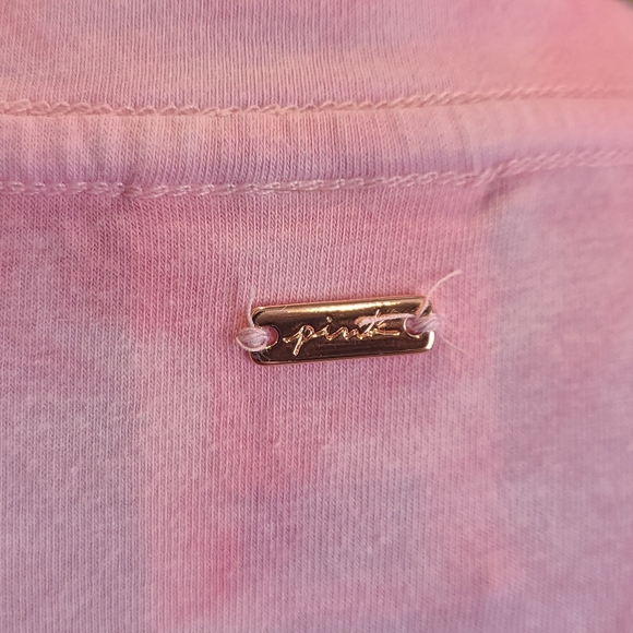 PINK Victoria's Secret Pink Tie-Dye Tee Shirt Dress with Gold Script Logo - Picture 5 of 6